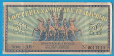 Lotteria Nazionale Italia 1946 Biglietto Serie AB 50 Lire Ticket MA0002