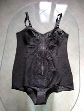 Body donna pizzo nero modellante Tg 5 coppa C con cerniera snellente usato 