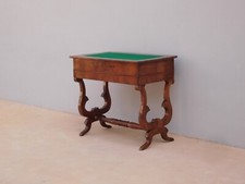 Scrittoio scrivania tavolino Carlo X con piano apribile, lastronato noce, '800!
