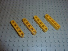 4 x LEGO Technic Yellow Beam 5