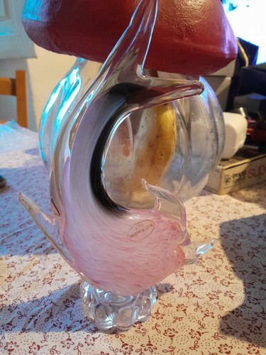 Pesce vetro murano rosa - pesce,