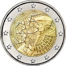 2 Euro Commemorativi del 2022 ERASMUS - FDC da Rotolino o Coin Card - A SCELTA