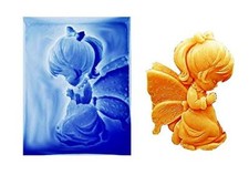 Stampo Silicone Angelo Bambina Che Prega Sapone Resina Gesso Natale L.21426