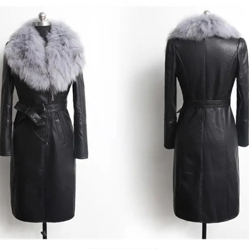 Trench donna ecopelle collo