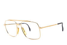 1970s vintage gold eyeglasses MARWITZ golden glasses oversized eyeglasses pilot