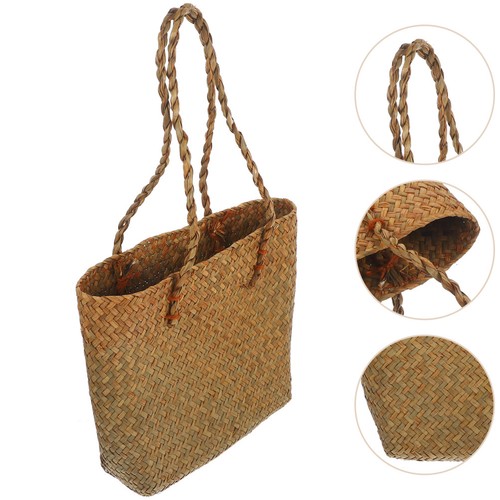 Borsa intrecciata rattan - ,