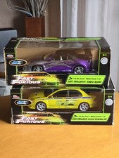 ✅️ Fast & Furious Ertl 1:18 Eclipse Spyder + Lancer Evo VII Racing Champions F&F