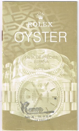 Rolex vintage price list - list, 1994