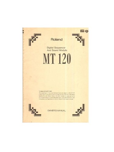 Roland 120 manuale di - roland, mt-120