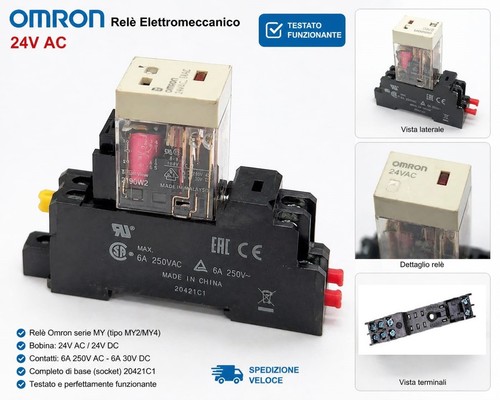 10x relè omron 24v - ac, +