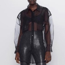 top zara in tulle con tasche