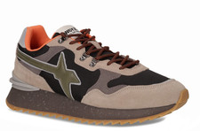 W6YZ - YAK-M Taupe antracite Sneakers in pelle e tessuto