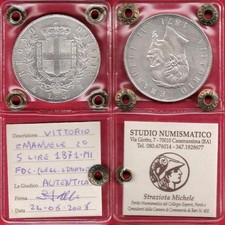 5 Lire 1871 M SCUDO 2° tipo