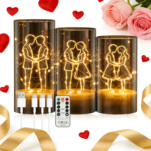 Candele led con catene - con,