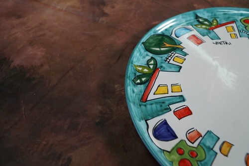 Piatto pizza decoro - , "casette"