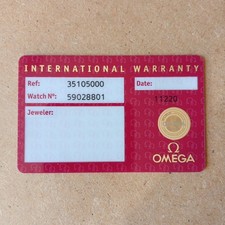 Omega Speedmaster Reduced Ref. 35105000 Garanzia card - Vintage, Good Conditions