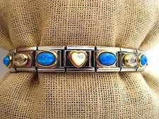 Zoppini Bracciale Italiano Modulare Charms 18 Maglie Opale Acciaio Inox 18k Cristallo