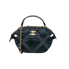 Pochette Chanel Nylon Grosgrain Lifestyle con catena - Blu