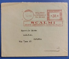 1950 AMR - SCALMI soc. comm. alimentari Milano - affrancatura meccanica rossa