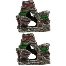 2 Pezzi Pesciera Paesaggistica Ornamento Resina Artificiale Collina Decorazione Acquario