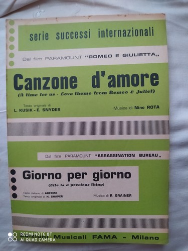 Nino rota canzone amore - rota, "canzone