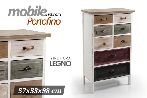 Mobile anticato legno x - 57,