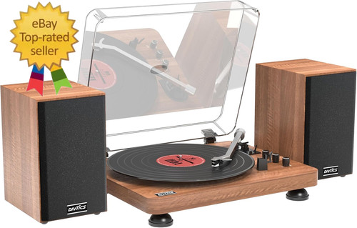 Vinyl record player with - record,