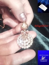 Collana Donna Oro Giallo SWAROVSKI Originali Cristalli Diamanti Argento Gioielli