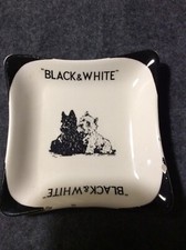 POSACENERE PORTACENERE PUBBLICITARIO 60s 70s PORCELLANA BLACK & WHITE WHISKY