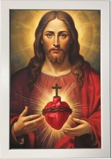 Quadro moderno con cornice dell'immagine del Sacratissimo Cuore di Gesù