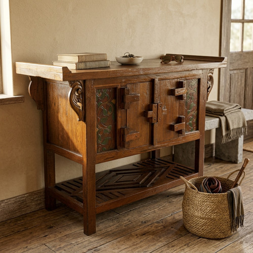 Cassettiera teak legno - teak, antico