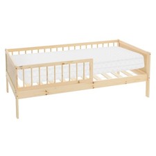 Lettino singolo con materasso per bambini 80x160 cm naturale legno di pino letto