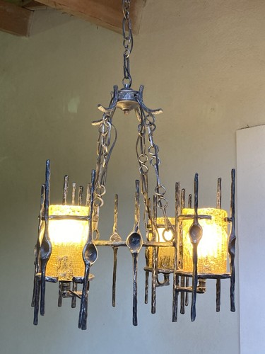 Imposant lustre art brutaliste - imposant,