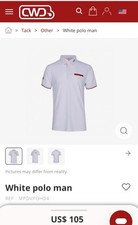 Polo CWD Saddles uomo bianca