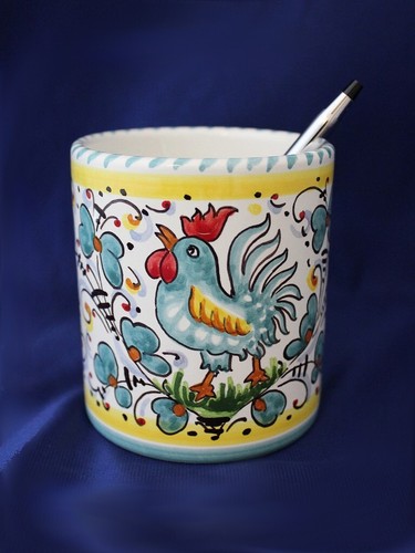Vaso tazza penna verde gallo