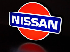 Lampada Targa Insegna Luminosa USB C LED Lightbox Nissan logo 1978 Vintage JDM