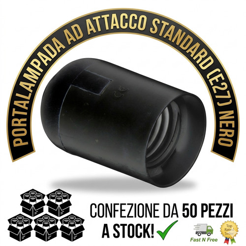 Portalampada pvc nero per - pvc,