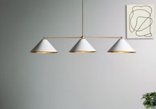 Lampadario a 3 luci, plafoniera antica metà secolo, lampada a sospensione