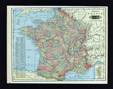 1901 Tunison Map France Paris