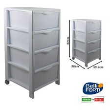 CASSETTIERA SLIM ELEGANCE 4 CASSETTI CM 38X39,5X83 H COLORE BIANCO RATTAN