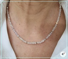 Collana donna cristalli luminosi argento 925 brillantini bianchi girogola per in