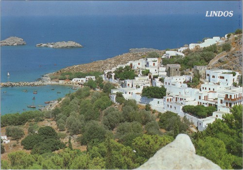 Cartolina veduta lindos rodi - veduta,