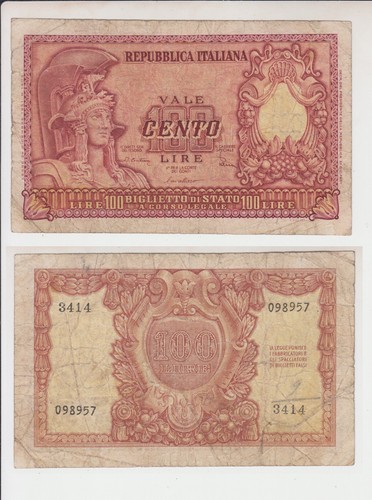 Repubblica 100 lire italia - lire,