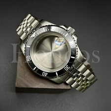 Orologio MODS personalizzato bracciale argento data adatto per movimento NH34/35 nero/WHT