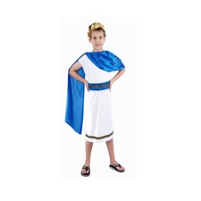 Nuovo Ultimo Ragazzo Cesare Vestito Fantasia Costume Imperatore Romano Toga Bambino Greco UK