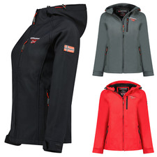 Geographical Norway Donna Giacca Softshell Funzionale Esterno Pioggia Cappuccio