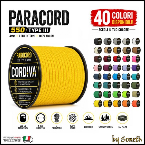 Paracord 550 type iii 4mm - paracord,