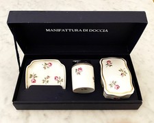 RICHARD GINORI - SET  FUMO PORCELLANA CON  DECORO AMALFI ANNI 50 NUOVO - VINTAGE