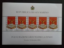 Repubblica San Marino 2003 Foglietto Inaugurazione Gran Teatro La Fenice MNH ***