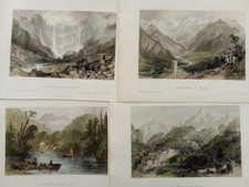 Lotto 4 Paesaggi di Montagna Incisioni Vari autori Metà 800